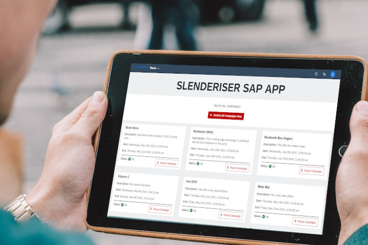 Ein Beispielbild für eine SAPUI5 App Oberfläche von Slenderiser